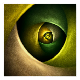 Green Swirl Floral Modern Abstract Art Pattern #23 Poster