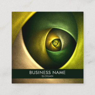 Green Swirl Floral Modern Abstract Art Pattern #23 Square Business Card