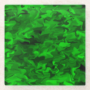 Green Swirl Glass Coaster