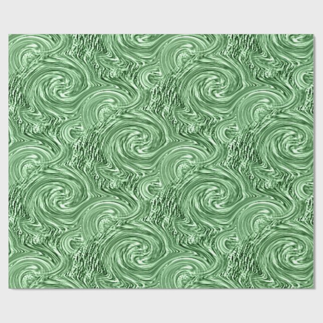 Green Swirl Wrapping Paper (Flat)