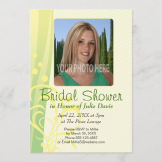 Green Swirls Bridal Shower Invitation