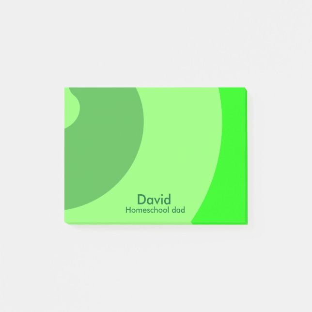 Green Swirls for Homeschool Dad Post-it Notes (Front)