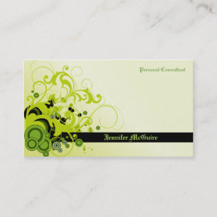 Green Swirls Grunge Business Card TBA 3/31/2011