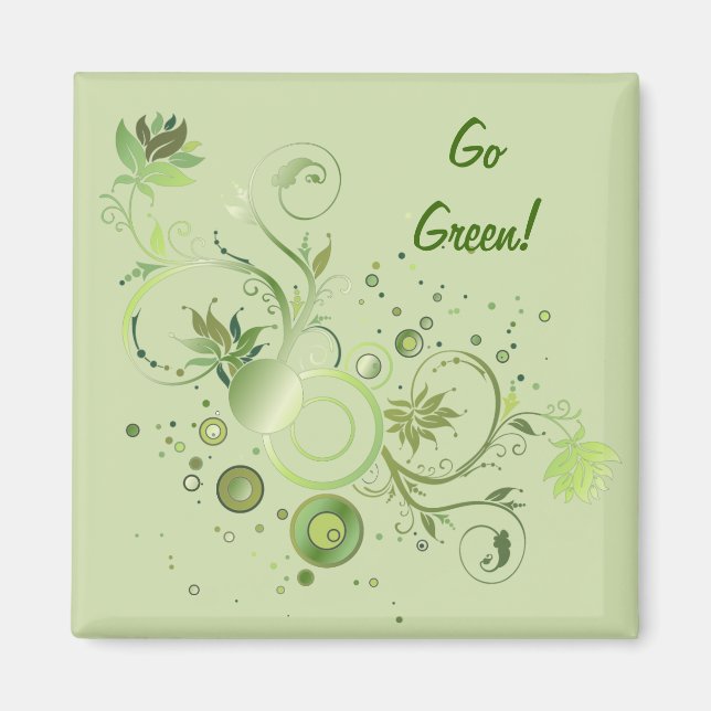 Green Swirls Magnet (Front)