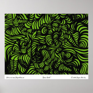 Green Swirls Poster