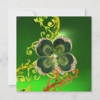 GREEN SWIRLS,SHAMROCK JEWEL ST PATRICK'S DAY PARTY