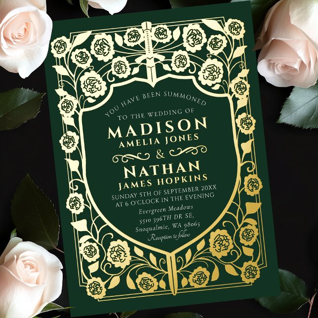 Green Sword Shield Mediaeval Monogram Wedding (Creator Uploaded)