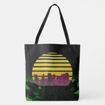 Green Synthwave All-Over-Print Tote