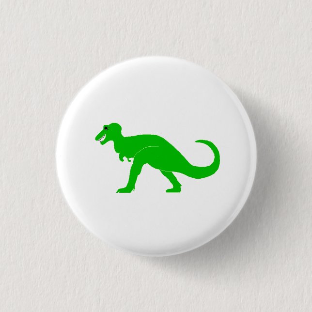 Green T-Rex 3 Cm Round Badge (Front)