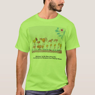 GREEN T-SHIRT "Chickens" (PICTURE IN FRONT)