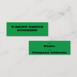 Green T-shirt Design Business Mini Business Card