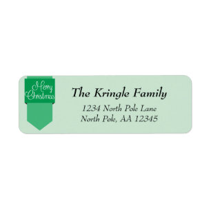 Green Tab Merry Christmas Address label Return Address Label