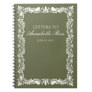 Green Talaver Tile Fiesta Letters to Birthday Girl Notebook