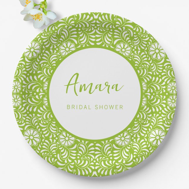 GREEN TALAVERA BRIDAL SHOWER PAPER PLATE (Creator Uploaded)