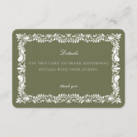Green Talavera Tile  Detail Card Invitation Insert