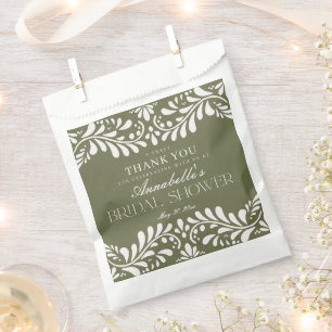 Green Talavera Tile Fiesta Bridal Shower Dessert Favour Bag