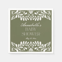 Green Talavera Tile Spanish Fiesta Baby Shower