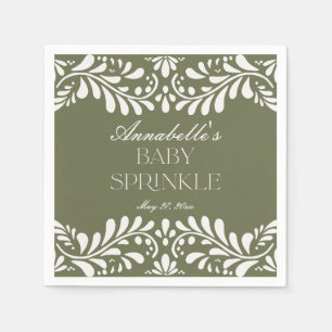 Green Talavera Tile Spanish Fiesta Baby Sprinkle Napkin