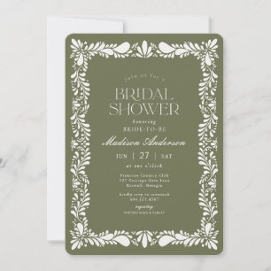 Green Talavera Tile Spanish Fiesta Bridal Shower Invitation