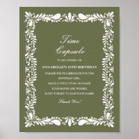 Green Talavera Tile Time Capsule Birthday Game