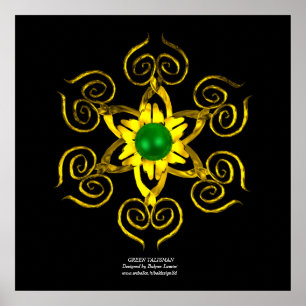 GREEN TALISMAN,black Poster