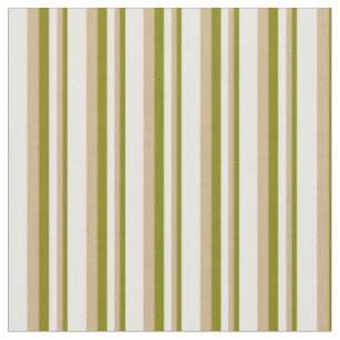 Green, Tan, and White Coloured Stripes Fabric