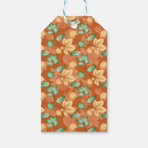 GREEN TAN BROWN AUTUMN FALL LEAVES GIFT TAGS