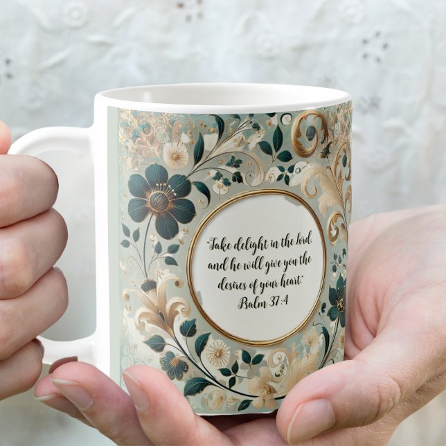 Green Tan Frame Customisable Verse Coffee Mug (Creator Uploaded)