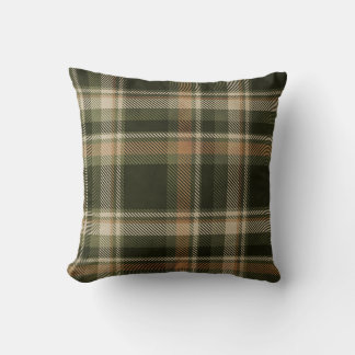 Green & Tan Plaid Fall Cushion