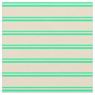 Green & Tan Striped/Lined Pattern Fabric