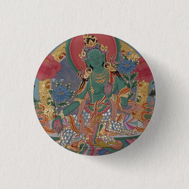 Green Tara Button (Front)