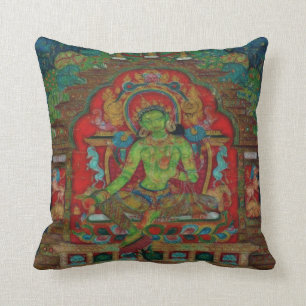 Green Tara from Tibetan Buddhism Cushion