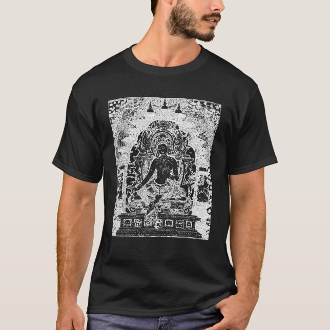 Green Tara Mantra Buddha Tibetan Vajrayana Buddhis T-Shirt (Front)