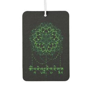 Green Tara Mantra In Tibetan Script With Mandala Car Air Freshener