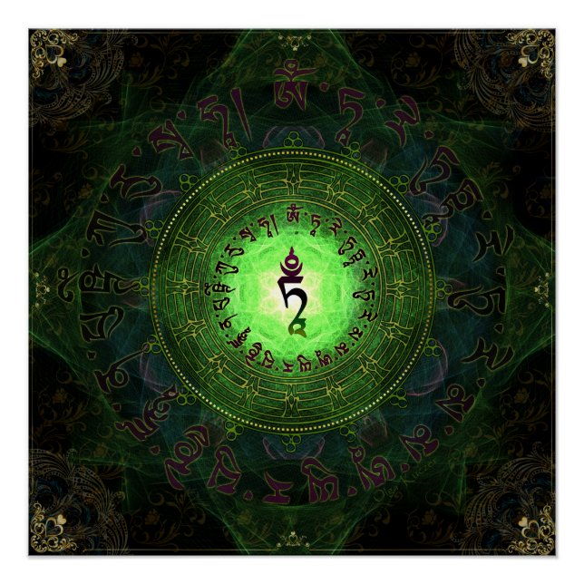 Green Tara - Protection from dangers and suffering Poster (Front)