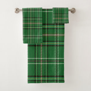 Green Tartan Bath Towel Set