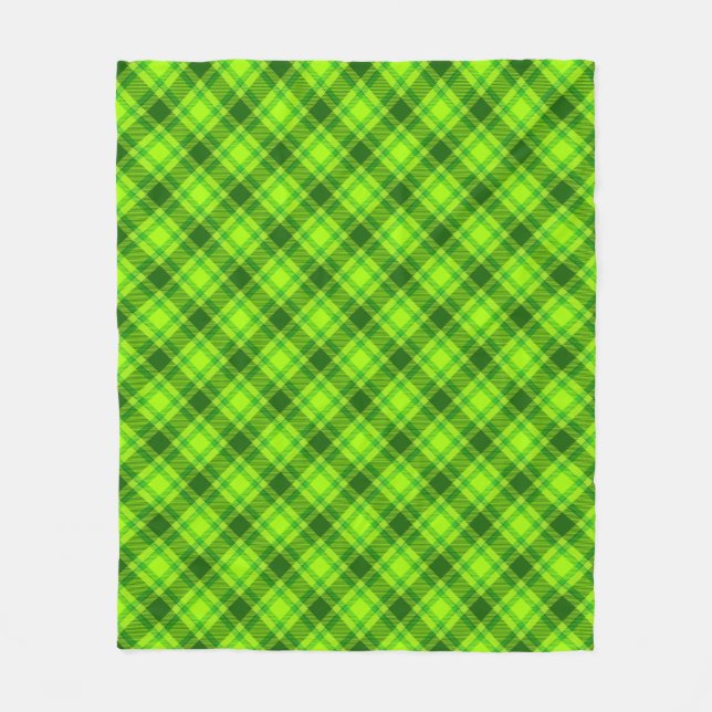 Green Tartan Chequered Plaid Pattern-57578 Fleece Blanket (Front)