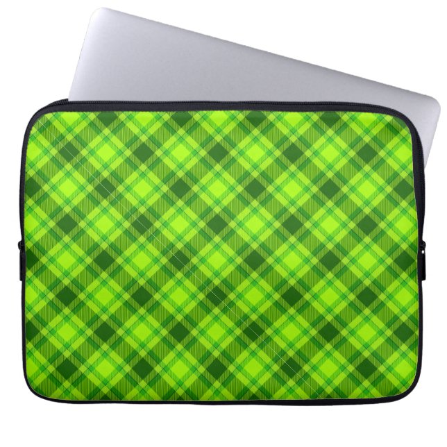 Green Tartan Chequered Plaid Pattern-57578 Laptop Sleeve (Front)