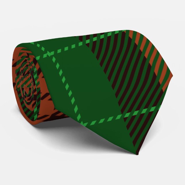 Green Tartan Classic Tie (Rolled)