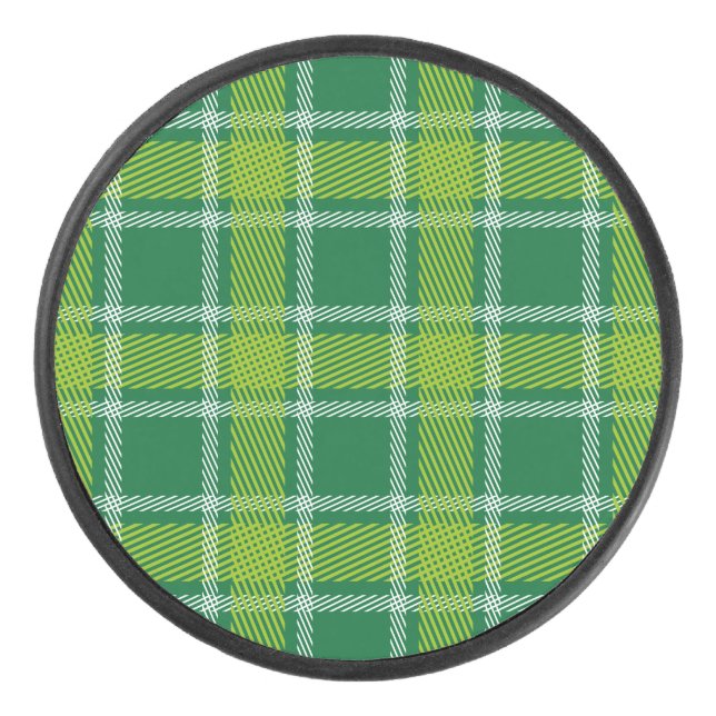 Green Tartan Hockey Puck (Front)