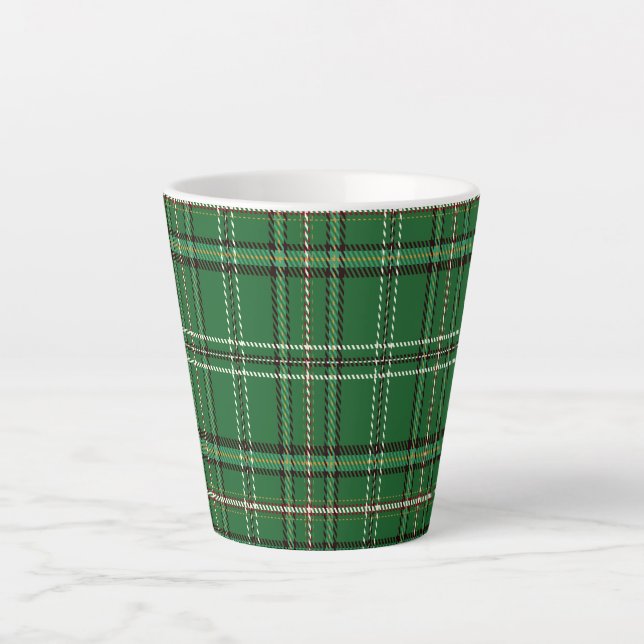 Green Tartan      Latte Mug (Front)
