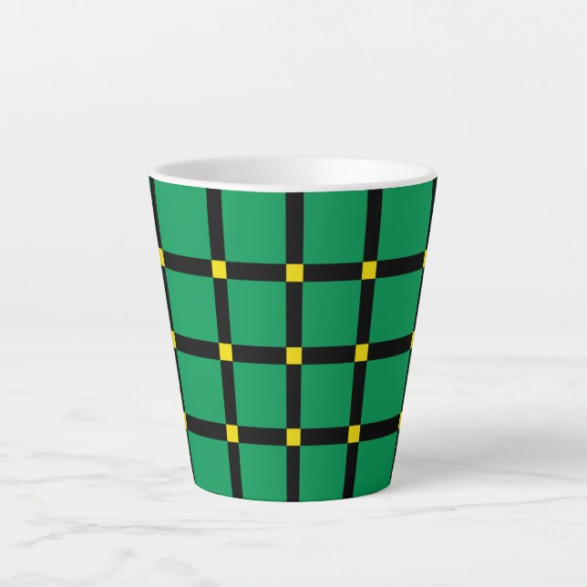 Green Tartan    Latte Mug (Front)
