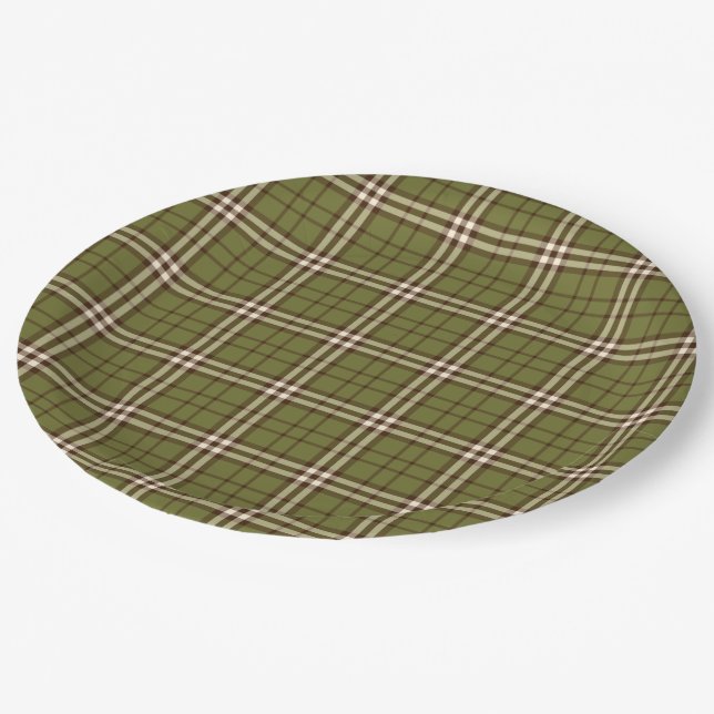 Green Tartan Paper Plate (Angled)