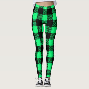 Green Tartan Pattern Leggings