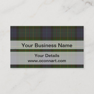 Green tartan plaid business card