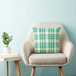 Green Tartan Plaid Cushion