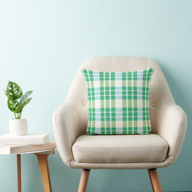 Green Tartan Plaid  Cushion (Chair)