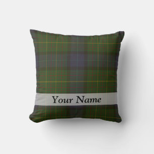 Green tartan plaid cushion