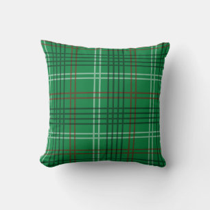 Green Tartan Plaid Decorative Pillow