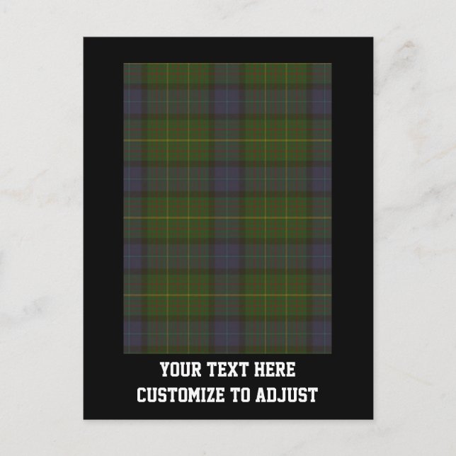 Green tartan plaid postcard (Front)